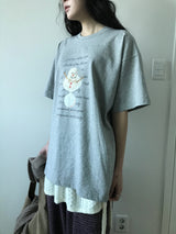 スノーマンオーバーサイズTシャツ (4 Colors)