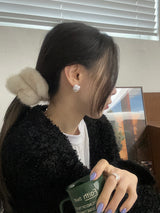 [92.5silver] Jewel heart earring