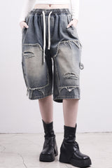 (Unisex)MARE ハーフダメージデニムパンツ