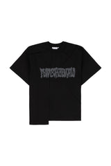 カッティングロゴオーバーサイズフィットTシャツ (BLACK)