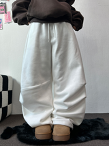 FLEECE❤RIVET TWO PIMTUCK LONG PANTS 🖤🤍🩶3COLOR