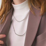 [Two-line set] Surgical steel necklace_CLEF TWO TONE NEC