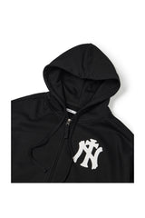 (BASE) NY CROSS HOOD ZIP UP (BLACK)