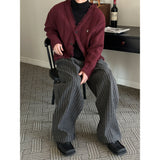 [F/W] Wool stripe banding pants