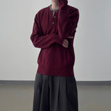Riven Layered Henley-Neck Knit