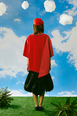 Half & Half Short-Sleeved Logo T-shirt Red