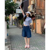 マオ バミューダ デニムパンツ