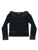 sailor stripe top / black