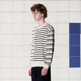 ARGYLE ELBOW STRIPE KNIT / IVORY