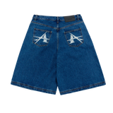 25SS ポイントロゴポケットデニムショートパンツ ブルー