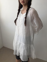 Hibbi neck frill dress (2color)