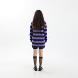 Striped Round Long Sleeve T-Shirts BK/PU