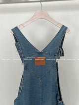 Patch Colored Denim Overall Overalls