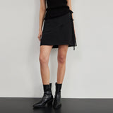 WRAP LAYERS FICELLE SKIRT(BLACK)