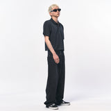 MANS クロップピケポロシャツ BLACK