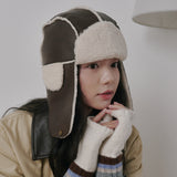  Leather Aviater Trooper Hat (Brown)