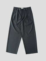 Hook pin-tuck stripe trousers 3color