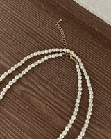 5 mm ツーラインレイヤードロングパールネックレス
