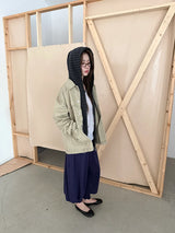  stripe washing hood zip-up