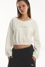 Mix logo sweatshirt - ivory