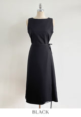 Roselle Layered Wrap Sleeveless Long One Piece