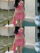 ピクニックガール ギンガム ヘッドスカーフ 3点ビキニセット