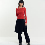 Wrap Skirt Pants Black