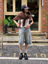 [MADE] カッドバミューダカーゴデニムパンツ