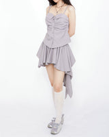 Queen's Shirred Bustier + Asymmetrical Flare Skirt Set