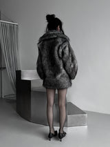 dual shade faux fur jacket (2color)