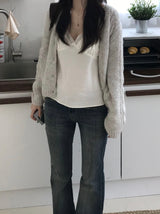 cable cardigan (2 colors)