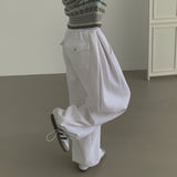 SHORT / バックポケット起毛ワイドバンディングパンツ
