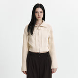 C HIGH NECK KNIT CARDIGAN_IVORY