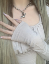 Gateni shirring unbal top (light gray)