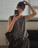 Node Stud Ribbed Sleeveless