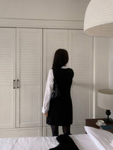 Soft Palette Panel-Cut Collar Shirt Blouse