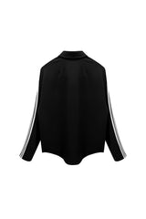 リボン ジャージ カラー Tシャツ / ブラック