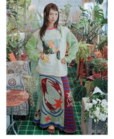 UnsocialNight original design autumn and winter Ollie frog oliwa co-branded イラストプリントスウェットシャツセット for women