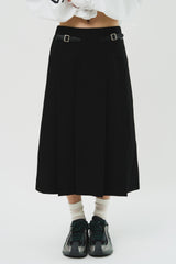 (W) Belted Pleats Skirt (2color)
