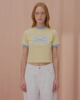 ラブリボンリンガーTシャツ-CREAM