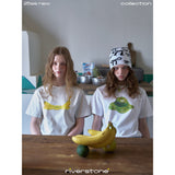 Riverstone Plus ブラー フルーツプリント ルーズ 半袖Tシャツ アイスクールTシャツ
