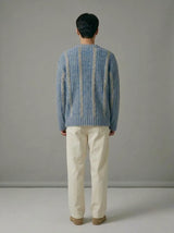 Light Blue&Grey Twist Knit