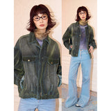 Flocked denim jacket
