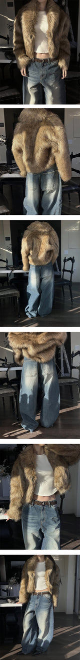 [Unisex] Curved wide denim pants(2color)