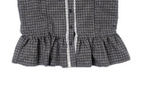 Ripen Check Lace Frill Puff Short Sleeve Shirt