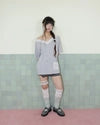  LACE LAYERED OVER KNEESOCKS / MINT