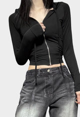 Culotte hood zip-up