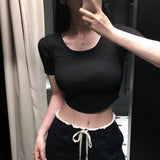 [MADE] グラム, UネックリブショートスリーブドTシャツ