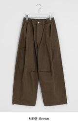 [unisex] Dalkas Pintuck Cotton Banding Wide Pants