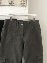 Low cargo bootcut pants